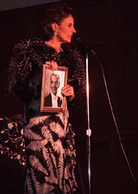 Andrea Marcovicci travels with a framed, autographed portrait of Fred Astaire. [Photo by Tom Ineck]