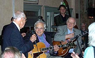 Smith (left) with Gene Bertoncini and Dale Bruning [Photo by Claus Weidner]