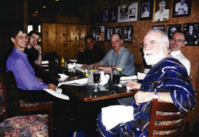 Members of the Dan Thomas Quintet dine with TPAC's Mark Radziejeski. [Photo by Rich Hoover]