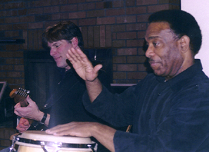 Bill Lohrberg and Norman Hedman jam [Photo by Rich Hoover]