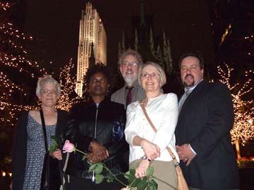 Kay Davis, Grace Sankey-Berman, Tom Ineck, Mary Jane Gruba and Tony Rager in New York City for Norman Hedman benefit in spring 2008. [Photo by Russ Dantzler]