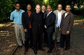 The Blue Note 7 are (from left) Ravi Coltrane, Lewis Nash, Bill Charlap, Peter Bernstein, Nicholas Payton, Peter Washington and Steve Wilson. [Courtesy Photo]
