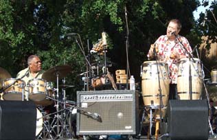 Billy Hart, drums; and Airto, percussion and vocals [Photo by Tom Ineck]