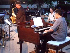 Gary Versace, organ; Dick Oatts, alto sax; John Riley, drums [Photo by Tom Ineck]