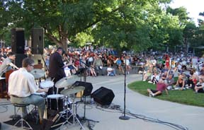John Riley Trio plays to large crowd at Jazz in June. [Photo by Tom Ineck]