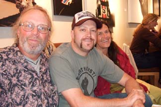 Joe Phillips, Jobee Farrer and Nikki Farrer at the Palette Art Cafe [Photo by Tom Ineck]