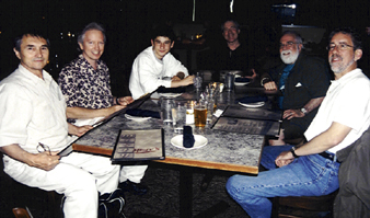 Emil Djangirov (from left), Gerald Spaits, Eldar, Tommy Ruskin, Butch Berman and Tom Ineck at Misty's [Photo by Rich Hoover]